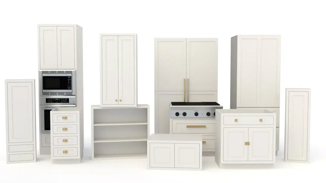 Inset Shaker Cabinet Pack - pre-built SketchUp inset shaker cabinets in standard real-world sizes