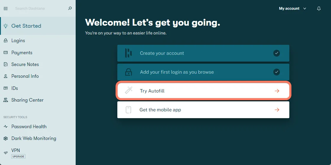 [Credit: Dashlane Support] Setting up your account is easy with Dashlane