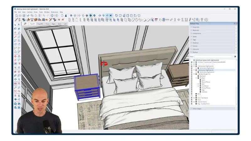 Module 7 - adding furniture, artwork, curtains, light fixtures, and SketchUp + AI rendering