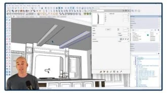 Module 7 - adding rugs, stools, pendant lights, and SketchUp rendering