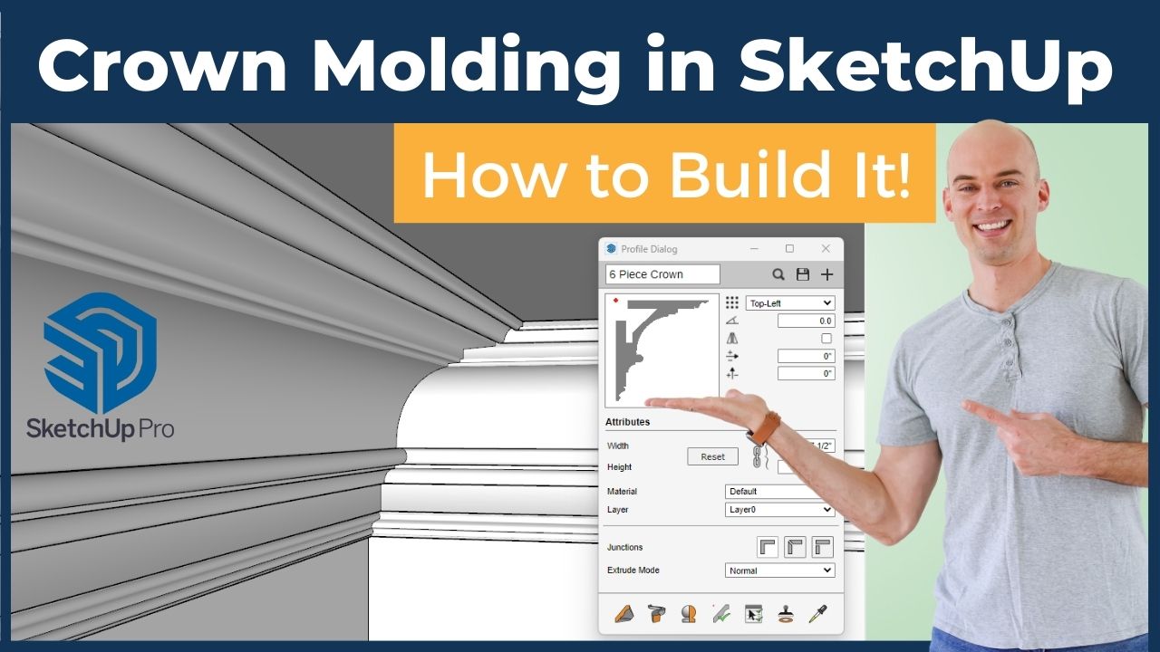 How to build crown molding in SketchUp